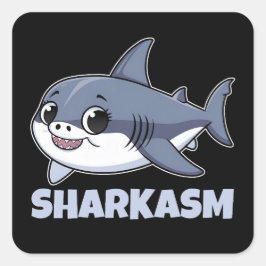 Sharkasm met haringhaai Baby Funny Pun Vierkante Sticker