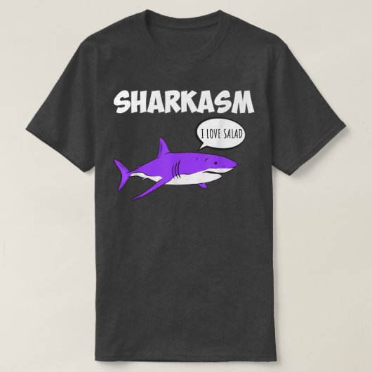 Sharkasm sarcasme sharony irony Vegetarian Vegan T-shirt (Design voorkant)