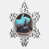 #SharkCat Snowflake Ornaments Tin Sneeuwvlok Ornament (Rechts)