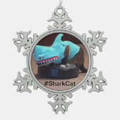 #SharkCat Snowflake Ornaments Tin Sneeuwvlok Ornament (Voorkant)