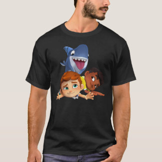 sharkdog Sticker met drie tekens T-shirt