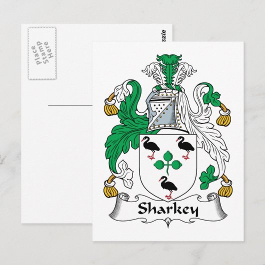 Sharkey Family Crest Briefkaart (Voorkant / Achterkant)
