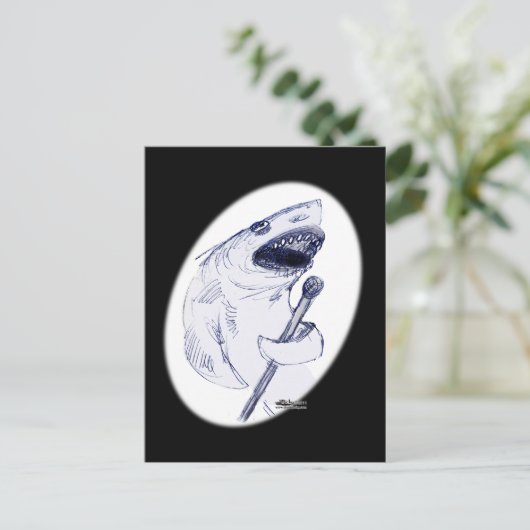 Sharkey Finatra Briefkaart (Staand voorkant)