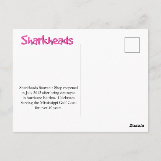 Sharkhead Souvenir Shop - Biloxi MS Briefkaart (Achterkant)