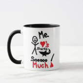 Sharkliefhebber Cartoon Mok (Links)