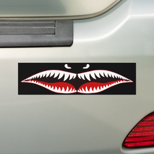 Sharkmouth Bumpersticker (Op auto)