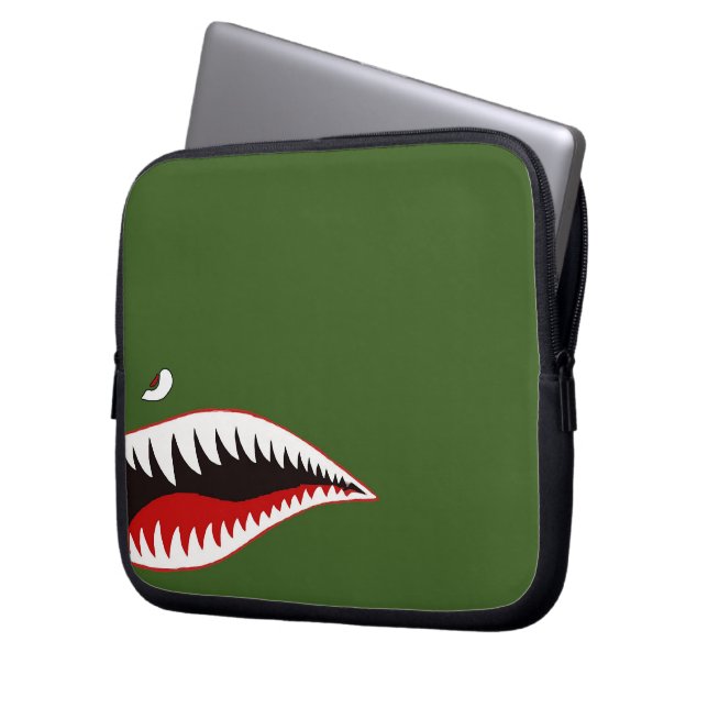 Sharkmouth Laptop Sleeve (Voorkant Links)