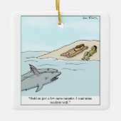 Sharks Beach Tanning Sunbathing Cartoon Keramisch Ornament (Voorkant)