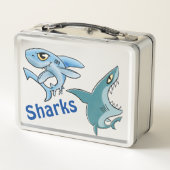 Sharks Blue Metal Lunch Box (Achterkant)