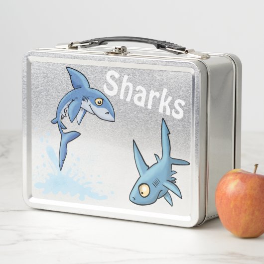 Sharks Blue Metal Lunch Box (In situ)