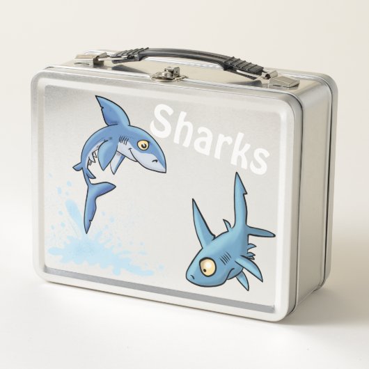 Sharks Blue Metal Lunch Box (Voorkant)