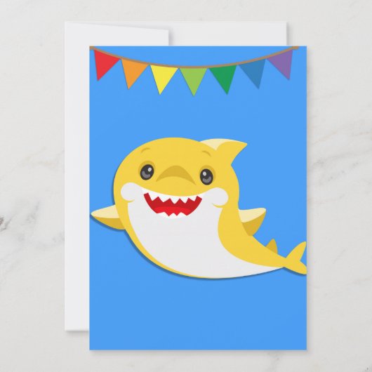 Sharks Blue Ocean Birthday Bedankt (Achterkant)