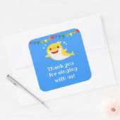 Sharks Blue Ocean Birthday Favor Vierkante Sticker (Envelop)