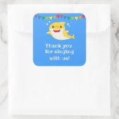 Sharks Blue Ocean Birthday Favor Vierkante Sticker (Tas)