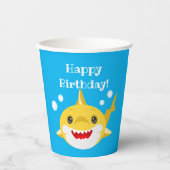 Sharks Blue Ocean Birthday Papieren Bekers (Voorkant)