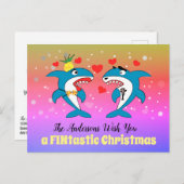 Sharks Christmas Uniek Gepersonaliseerd Feestdagenkaart (Voorkant / Achterkant)