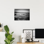 Sharks Cove, Oahu B&W Poster (Thuiskantoor)