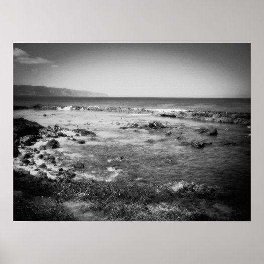 Sharks Cove, Oahu B&W Poster (Voorkant)