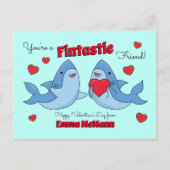 Sharks Cute Kinder Classroom Valentijn Card Briefkaart (Voorkant)