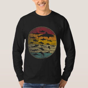 Sharks Fish Ocean Distress  Silhouette T-shirt
