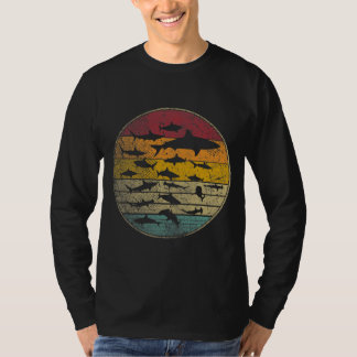 Sharks Fish Ocean Distress Silhouette T-shirt