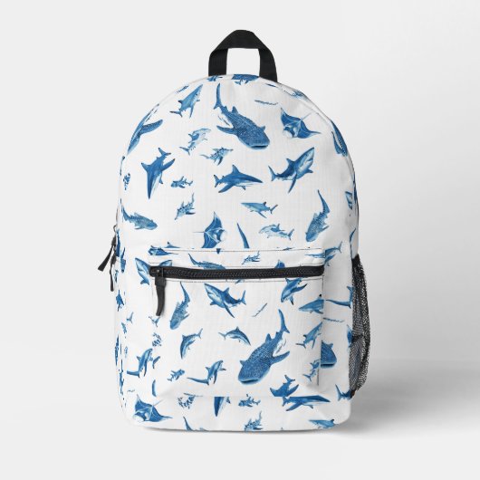 Sharks & Manta Rays|Ocean Art Design Bedrukte Rugzak (Voorkant)