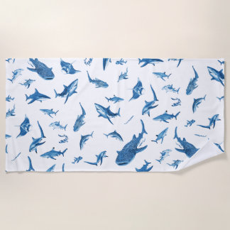 Sharks & Manta Rays|Ocean Art Design Strandlaken