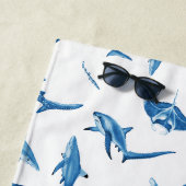 Sharks & Manta Rays|Ocean Art Design Strandlaken (In situ)