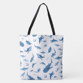 Sharks & Manta Rays|Ocean Art Design Tote Bag (Voorkant)