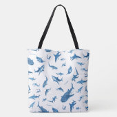 Sharks & Manta Rays|Ocean Art Design Tote Bag (Achterkant)