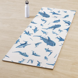 Sharks & Manta Rays|Ocean Art Design Yogamat