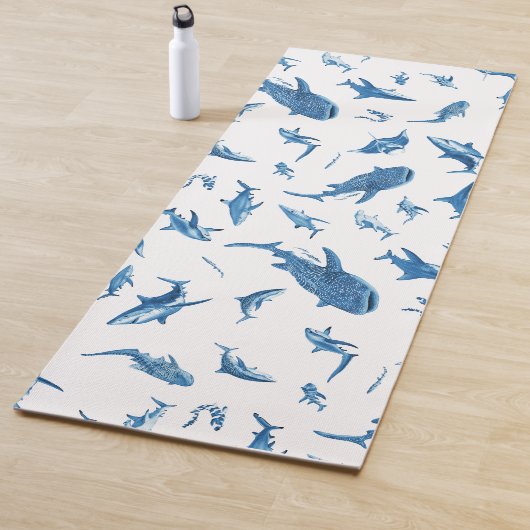 Sharks & Manta Rays|Ocean Art Design Yogamat (In situ)