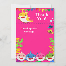 Sharks Pink Birthday Bedankt