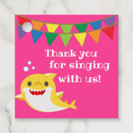 Sharks Pnk Ocean Birthday Favor Tags Bedankjes Labels