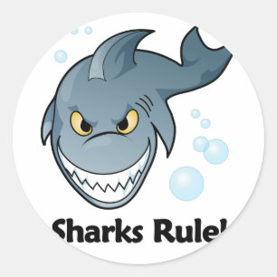 Sharks Rule! Ronde Sticker