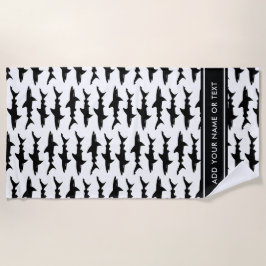 Sharks School voegt je eigen tekst toe Strandlaken