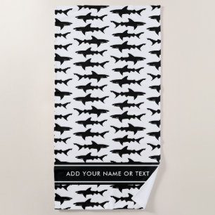 Sharks School voegt je eigen tekst toe Strandlaken