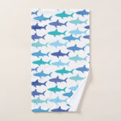 Sharks Silhouettes Shades of Blue Bad Handdoek (Handdoek)