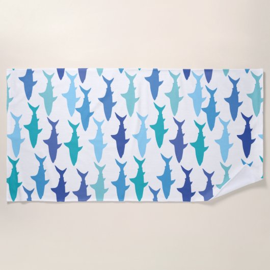 Sharks Silhouettes Shades of Blue Strandlaken (Voorkant)