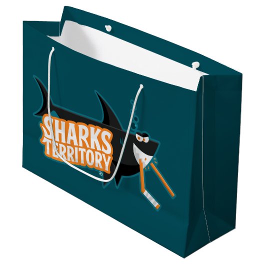 Sharks Territory - Grote Gift Bag Groot Cadeauzakje (Voorkant Gekanteld)