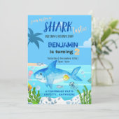 Sharktastic Birthday Invitation Kaart (Staand voorkant)