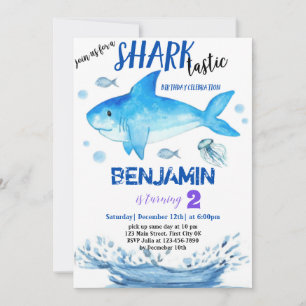 Sharktastic Different Birthday Invitation Kaart