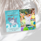 Sharktastic Shark Verjaardagsfeestfoto Bedankkaart