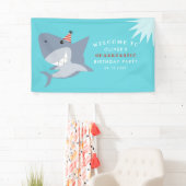 Sharktastic Shark Verjaardagsfeestje Welkom Spandoek (Insitu)