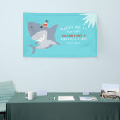Sharktastic Shark Verjaardagsfeestje Welkom Spandoek (Beurs)