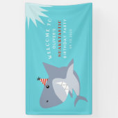 Sharktastic Shark Verjaardagsfeestje Welkom Spandoek (Verticaal)