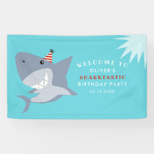 Sharktastic Sharthday Party Welkom Spandoek