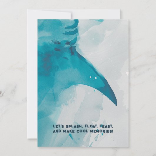 Sharktastic Zomer POOL Feest Kaart (Achterkant)