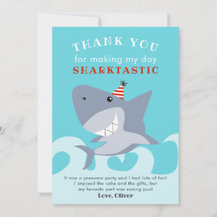 Sharktastisch Haaien Vis Verjaardagsfeestje Bedankkaart