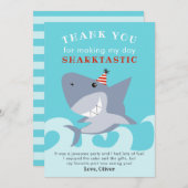 Sharktastisch Shark Fish Verjaardagsfeestje Bedankkaart (Voorkant / Achterkant)